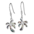 thumbnail image 2 of Auriga Fine Jewelry 925 Sterling Silver Rhodium-plated Abalone Palm Tree Dangle Earrings for Women, 2 of 6