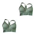 thumbnail image 3 of Thinsony Supportive Sports Bra Yoga Crop Top Vest for Workouts Green L 2Set, 3 of 6