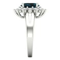 thumbnail image 3 of Halo Engagement Ring for Women - 2.72ct Natural London Blue Topaz in 18K White Gold Promise Ring, 3 of 6
