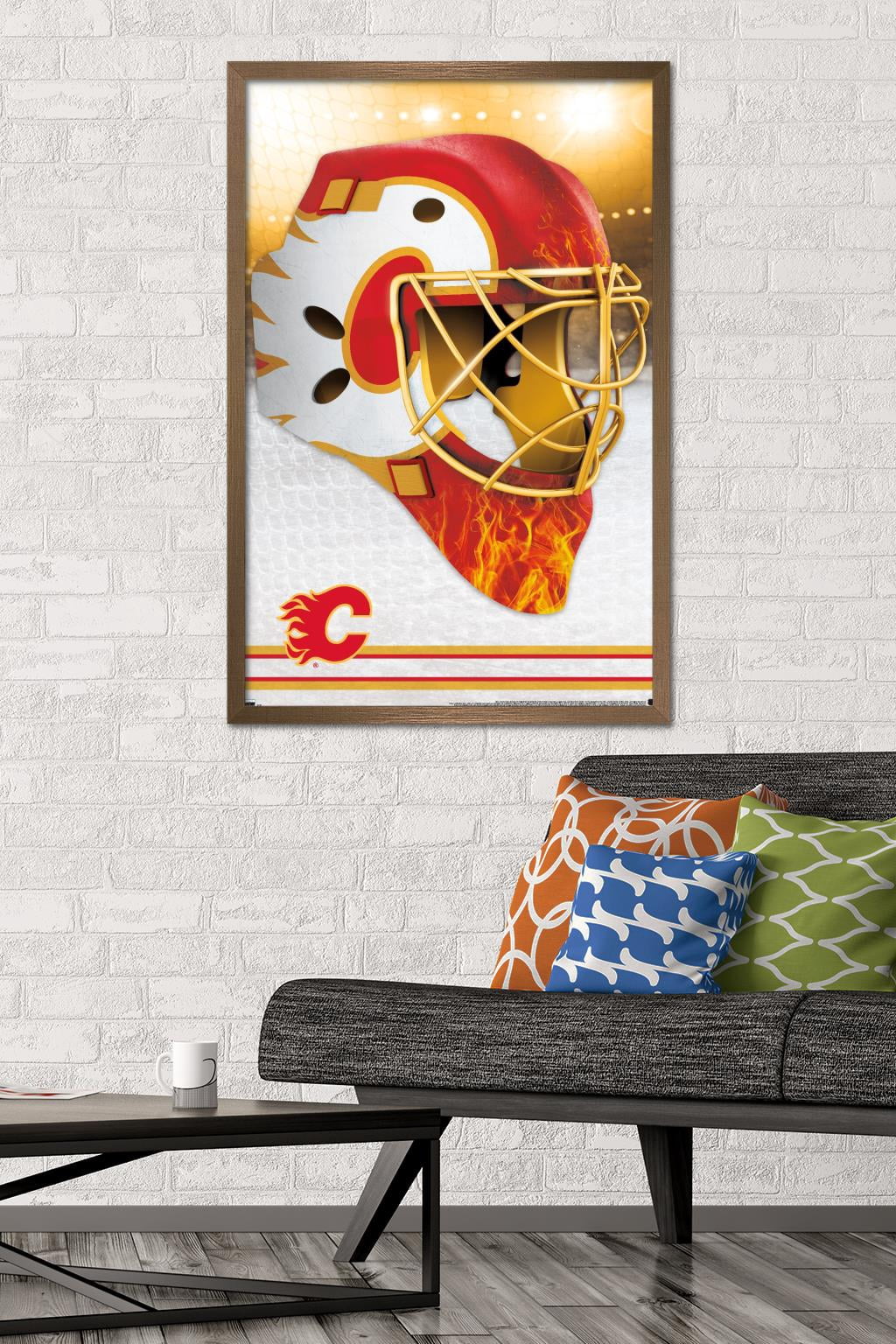 NHL Calgary Flames - Mask 20 Wall Poster, 22.375" x 34", Framed