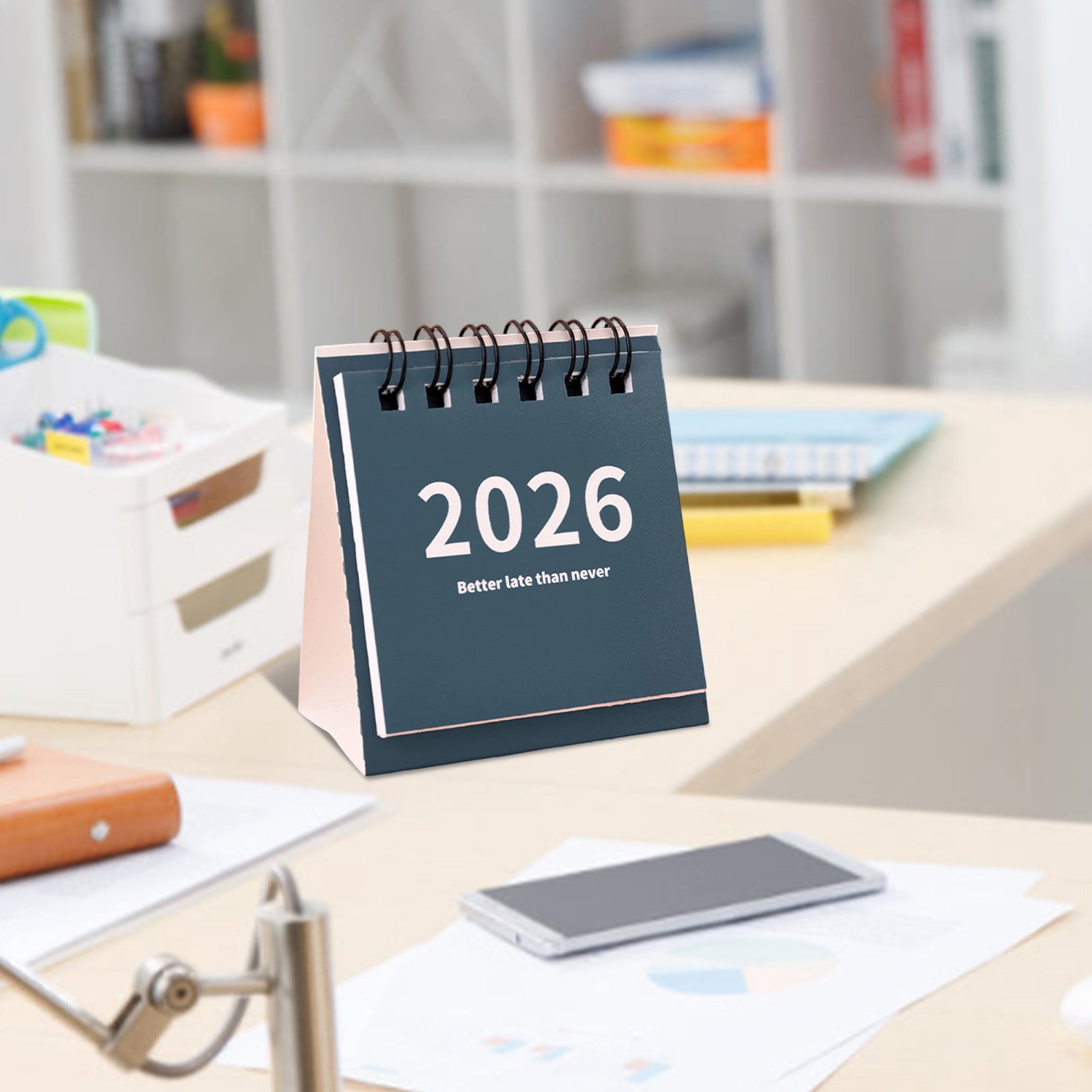 2 Packs Desk Calendar 2024-2025, Mini Punch Card Countdown Planner, Small Wind Calendar for Office Home , Portable Desktop Organizer, Academic Year Schedule Tracker, Focus Planning Management Tool