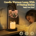 thumbnail image 2 of Candle Warmer Lamp with Timer, Vintage Chinoiserie Pink Retro Floral Leopard Cheetah Non-slip Wireless Remote Control Wax Melts Warmer with 4 Bulbs for Home Office Dorm, Birthday Gifts for Women, 2 of 7