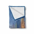 thumbnail image 2 of City Soft Flannel Fleece Throw Blanket, Guiyang China Skyline at Jiaxiu Pavillion on the Nanjing River Cityscape at Dusk, Cozy Plush for Indoor and Outdoor Use, 50" x 60", Multicolor, by Ambesonne, 2 of 6