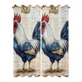 thumbnail image 2 of nqOlkjepod Outdoor Curtains for Patio Waterproof, Blue Vintage Rooster Outdoor Privacy Panels Grommet, Pastoral Elegant Animals Blackout Outside Curtains for Porch/Cabana/Pergola 54"x108", 2 Panels, 2 of 8