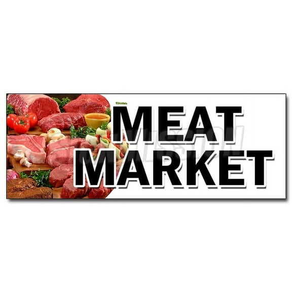 12" MEAT MARKET DECAL sticker butcher gourmet usda prime pork chicken corn