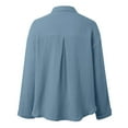 thumbnail image 5 of Bibifish Womens Shirts Casual Solid Color Button Down Chiffon Blouse Tops Oversized Long Sleeve Fall Casual Workout Ladies Shirts Outfits, 5 of 5