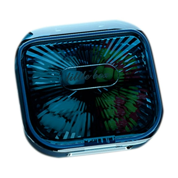 Btomtd Portable Small Compartment Storage Box Mini Transparent Sealed Padding Storage Container, Blue