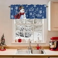 thumbnail image 2 of Valances for Windows Christmas Snowman Rod Pocket Cafe Window Treatments Valance Curtains for Kitchen Bathroom Laundry Basement Windows 56"x16", 2 of 7