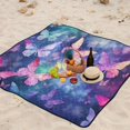thumbnail image 5 of Butterflies Purple Beach Blanket Outdoor Picnic Blanket 78"x 78" Waterproof Foldable for Beach Camping Travel Hiking Grass Lawn Park, 5 of 5