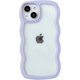 thumbnail image 1 of Linda forma de marco de onda rizada a prueba de golpes suave compatible con funda para iPhone (púrpura, iPhone 13 Pro Max), 1 of 5