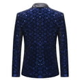 thumbnail image 3 of Yaoyar Men Casual Sequin Blazer Jacket Stylish One Button Dance Dinner Stage Performance Suit Jackets Blue M, 3 of 3