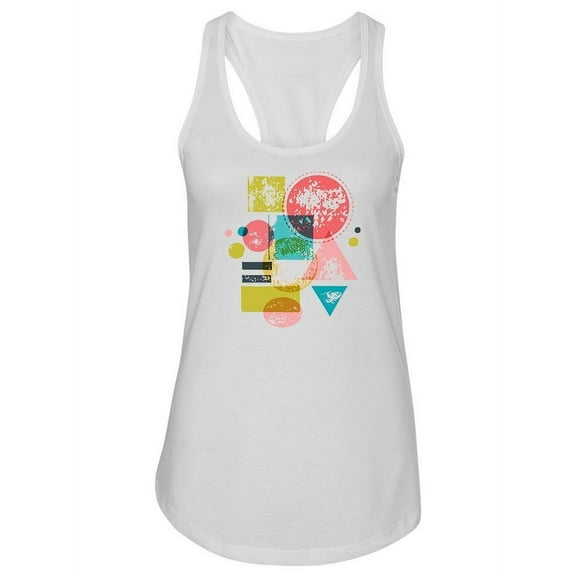 Geometric Shapes Mesh Tank Women -Image by Shutterstock, Female Small