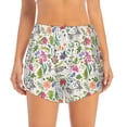 thumbnail image 4 of Lsque Rabbit And Butterfly Printed Women's Running Shorts with Liner Pockets,Elastic Quick Dry Workout Athletic Gym Yoga Shorts,Womens High Waist Shorts-Large, 4 of 9