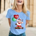 thumbnail image 2 of Christmas Shirts for Women Funny Novelty Cartoon Print T Shirts Short Sleeve Crewneck Xmas T Shirt Casual Basic Tee Tops XL, 2 of 4