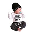 thumbnail image 4 of Bullpiano 3Pcs Baby Boy Clothes Newborn Infant Bodysuit Summer Cotton Romper +Pants+Hat Outfits Set Bodysuits Baby Boy 0-18 Months, 4 of 7