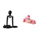 thumbnail image 5 of Escultura de pensador abstracto con estatua de ciervo durmiendo, adorno de mesa para dormitorio, estantería, armario, cocina, comedor, artesanía fina,, 5 of 8