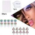 thumbnail image 2 of LNGOOR New Fake Lip Stud Ring Nose Ring Eyebrow Ring Dimple Sticker Piercing Jewelry, 2 of 8