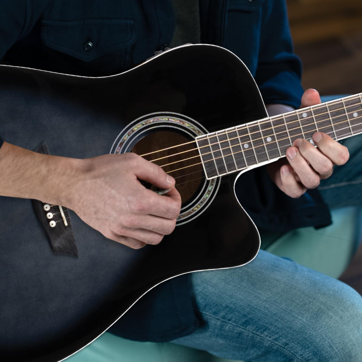 Washburn WA90CE Acoustic-Electric Guitar Kit with Tuner photo 7