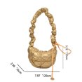 thumbnail image 4 of Bolso bandolera para mujer, suave, plisado, ligero, informal, para mujer (dorado), 4 of 8