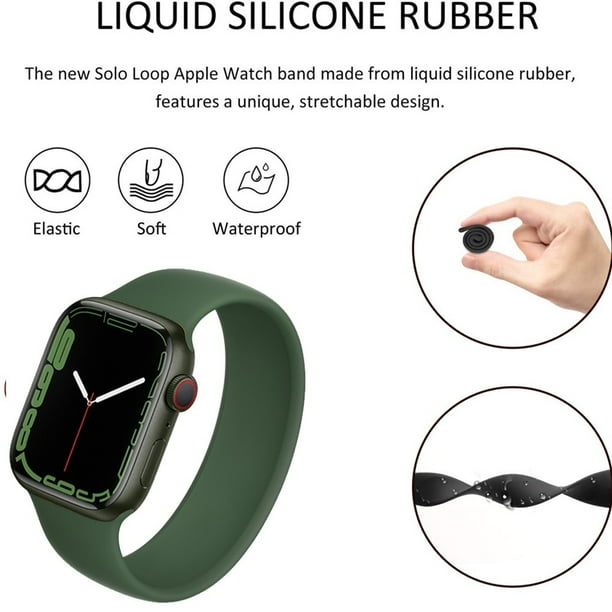 Silicone Solo Loop for Apple Watch Bands 45mm 44mm 40mm 41mm 42mm Elastic Belt Silicone Bracelet iWatch Series Ultra 5 4 3 SE 6 7 8 Band Walmart