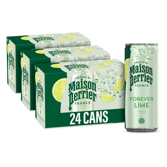 Maison Perrier Forever Lime Sparkling Water, Recyclable, 11.15 fl oz, 24 Pack Cans