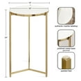 thumbnail image 5 of Kate and Laurel Aguilar Modern Round Side Table, 15 x 15 x 24, White and Gold, Genuine Marble Nightstand for Small Spaces and Living Room Decor, 5 of 8