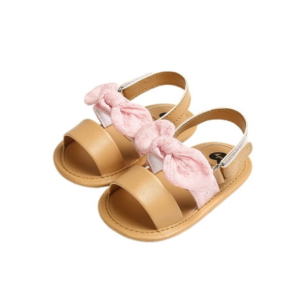 

Douhoow Summer Infant Baby Kids Girl Bowknot Shoes Summer Casual Cute Anti-Slip Soft Sole Sandals