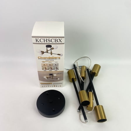 KCHSCBX Chandeliers,Pendant Lighting fixtures,Gold Modern Sputnik Chandelier Ceiling Light Fixtures,4-Lights Industrial Metal Semi Flush Mount Ceiling Light