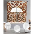 thumbnail image 3 of Burnt Orange Retro Kitchen Curtains Sets 36 Inch Length with Valance, Ethnic Flowers Impressionist Art Swag Valances and Tiers Curtain Set Drapes Swag Curtains for Living Room, Bathroom, Bedroom, 3 of 6