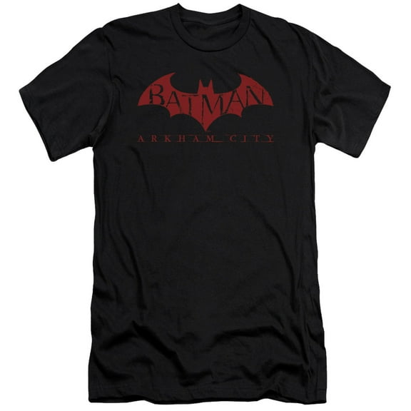 Batman Arkham City Red Bat S/S Adult 30/1 T-Shirt Black