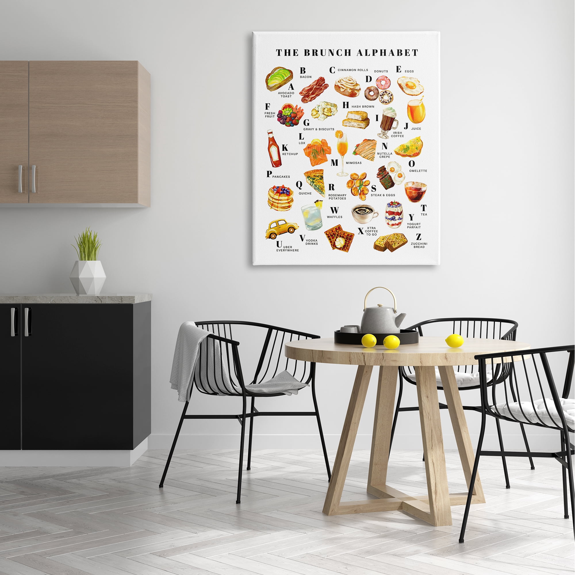 Stupell Industries The Brunch Alphabet Food Treats ABC Illustrations,36 x 48, Design by Ziwei Li