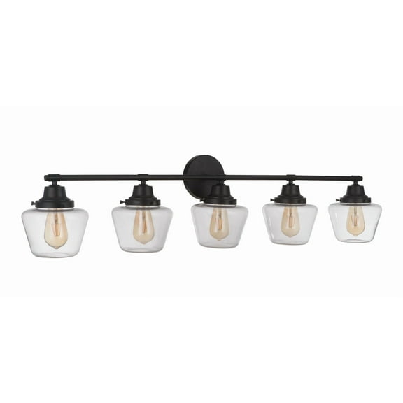 19548FB5 Craftmade Lighting Essex 5 Light Transitional/Modern & Contemporary Bath Vanity Transitional Style - 48.25 inches wide by 12.13 inches