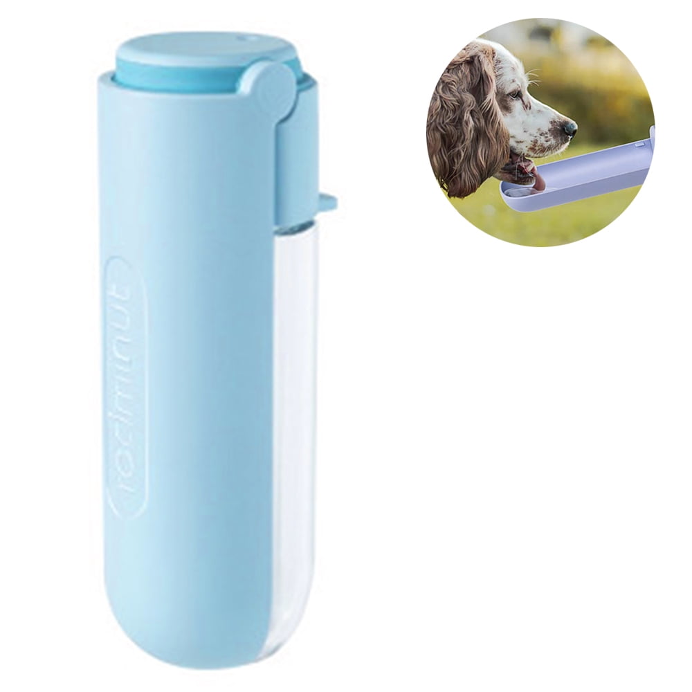 Petilleur Portable Dog Water Bottle Travel Pet Water Bottles Portable with Silicone Foldable Bowl for Outdoor Green