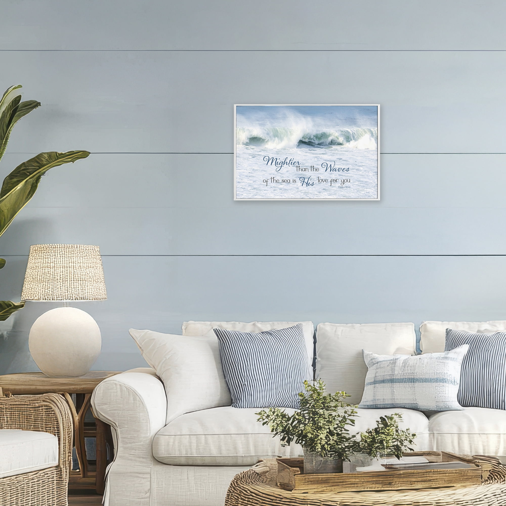 Stupell Industries Mightier Than The Waves White Framed Giclee Art, design by Kathy Mansfield