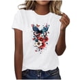 thumbnail image 2 of Shirts for Women Plus Size Independence Day Printed Short Sleeved Round Neck Casual T-shirt White XXL, 2 of 5