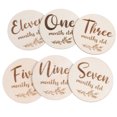 thumbnail image 1 of 6pcs Wooden Baby Milestone Cards Natural Monthly Milestone Mini Milestone Cards, 1 of 6