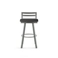 thumbnail image 2 of Amisco Derek 30 In. Swivel Bar Stool - Black Faux Leather / Metallic Grey Metal, 2 of 9
