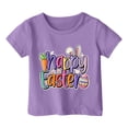 thumbnail image 2 of JINMIC T-shirt Décontracté pour Enfants Manches Courtes Col Rond Confortable pour Adultes, Violet, 11 Ans, 2 of 7