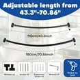 thumbnail image 2 of Curved Shower Curtain Rod, 43" to 71" Adjustable Curtain Rod, Rustproof Expandable Shower Rod, Shower Curtain Rod for Bathroom, Shower Rooms, Bathtubs, Clothing Stores, Fitting Rooms, Balconies, 2 of 7