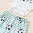 thumbnail image 5 of Baby Onesies Boy Newborn Baby Girl Soccer Outfit Soccer Bow Short Sleeve Bubble Romper Bell Bottom Pants Headband Set Summer Clothes, 5 of 9