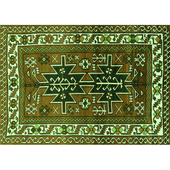 Ahgly Company Indoor Rectangle Persian Green Traditional Area Rugs, 2' x 4'