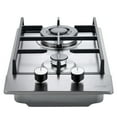 thumbnail image 6 of 12 Inch Built-in Gas Cooktop with 2 Burners - 12,250BTU Stainless Steel Gas Stove Top, LPG/NG Convertible Dual Fuel Hob with Thermocouple Protection (20.94"L x 12.68"W), 6 of 9