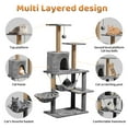 thumbnail image 5 of ZephyPaws 52in 5-Level Cat Tree Towers for Large Cat with Scratching Post,Condo,2 Perches,Gray, 5 of 8