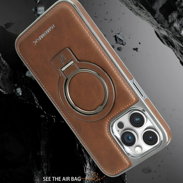 Magnetic Leather Back - iPhone 16 Pro | Rustic Brown