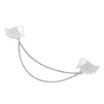 thumbnail image 2 of Design Ailes d'Ange Broche Simple Col en Alliage Épingle Chemise Broches Vêtements Femmes Hommes Accessoires (Argent), 2 of 8