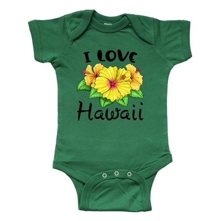 

Inktastic I Love Hawaii Hibiscus Flowers Gift Baby Boy or Baby Girl Bodysuit