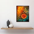 thumbnail image 2 of Abstract Liquid Paint Dried Orange Fruit Slice Art Print Framed Poster Wall Decor 12x16 inch, 2 of 5
