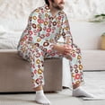 thumbnail image 7 of Sikiie Colorful Donuts Mens Pajama Set, Soft Warm Long Sleeve Sleepwear, Cozy Button-Down Pjs for Men-Large, 7 of 7