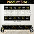 4 Pack Happy Birthday Tablecloths, Black and Gold Birthday Table Cover