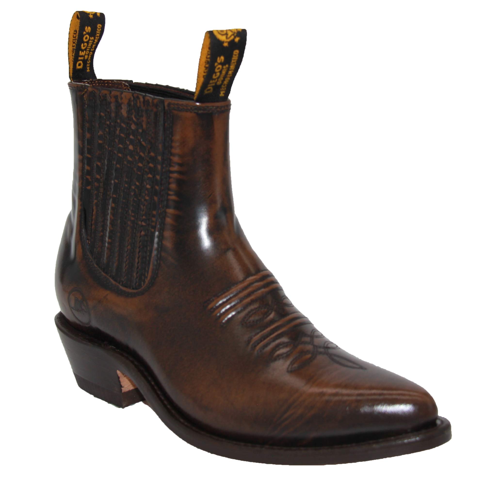 The Western Shops Men's Genuine Leather Short Ankle Cowboy, Charro Botin - image 1 of 5